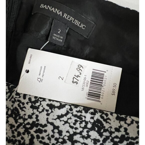 Banana Republic NWT Black & White Marble Cotton Pencil Skirt - Picture 6 of 7